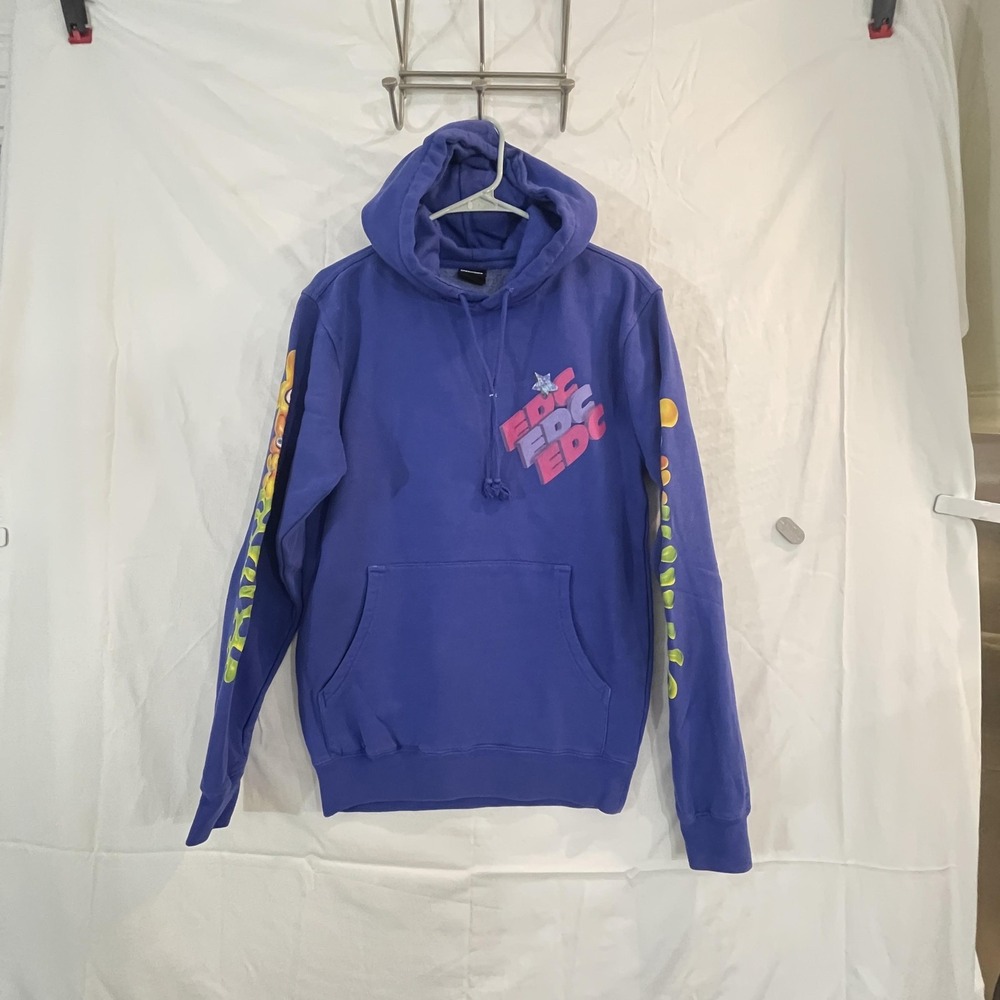 EDC‎ Electric Daisy Carnival Hoodie Mens Small Purple Blue Graphic Insomniac